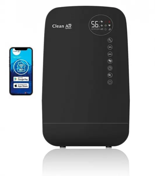 Umidificator si purificator Clean Air Optima CA607B, WiFi, Lampa UV-C, Ionizare, Difuzor aroma, Display, Timer