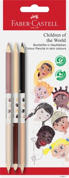 Un set de creioane cu două capete Faber-Castell -Copiii lumii, 3 buc.
