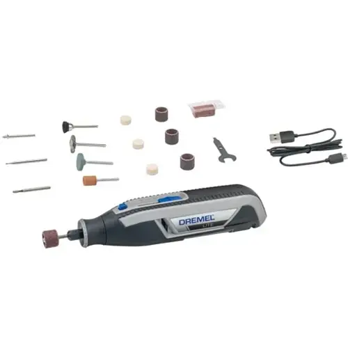 Unealta multifunctionala Dremel 7760-15 Lite, Acumulator Li-Ion, Miscare circulara, Negru/Gri