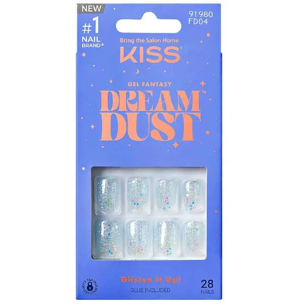 Unghii false Gel Fantasy Dreamdust Champagnes, 28 bucati, Kiss