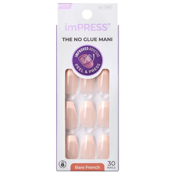 Unghii false Impress Nails Genuine, 30 bucati, Kiss