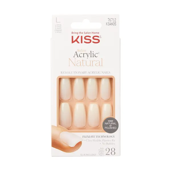 Unghii false Salon Acrylic Strong Enough Long Coffin, 28 bucati, Kiss