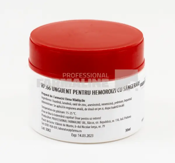 Unguent pentru hemoroizi cu sangerare 30 ml