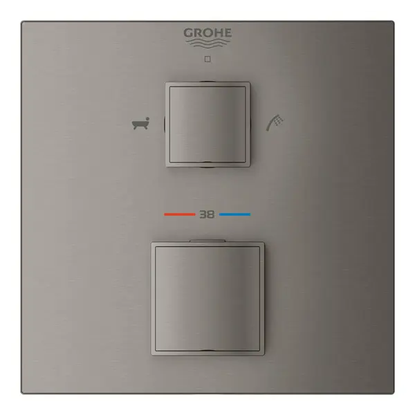 Unitate comanda cada Grohe Cube, termostat, 2 iesiri, necesita valva, mat, grafit, 24155AL0