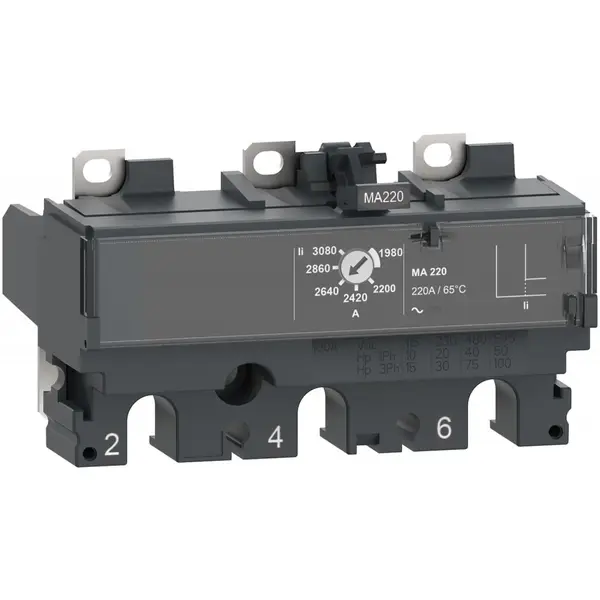 Unitate de declansare MA220 pentru intreruptoarele ComPacT NSX 250, magnetice, 220 A, 3 poli 3d Schneider C253MA220