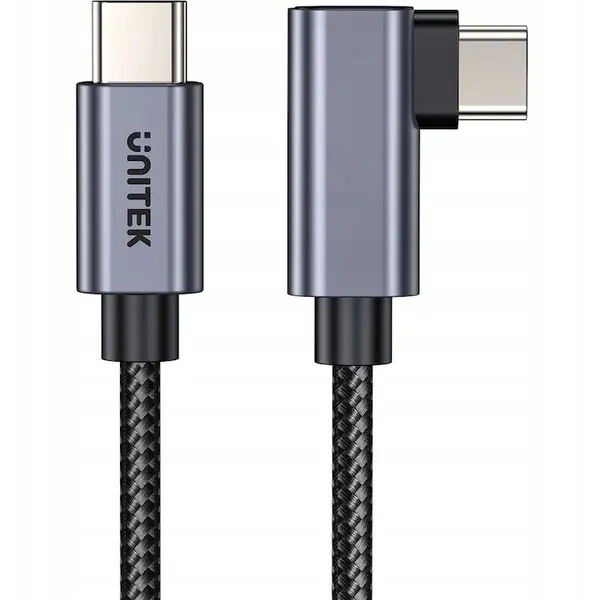 UNITEK Cablu de date Unitek, USB-C la USB-C, PD/QC 3.0, 100W, 0.5m, gri, negru, nylon