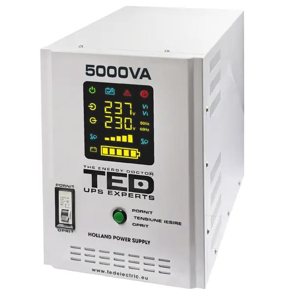 UPS 5000VA/3500W cu acumulatori externi, undă sinusoidală pură, TED UPS Expert TED001689