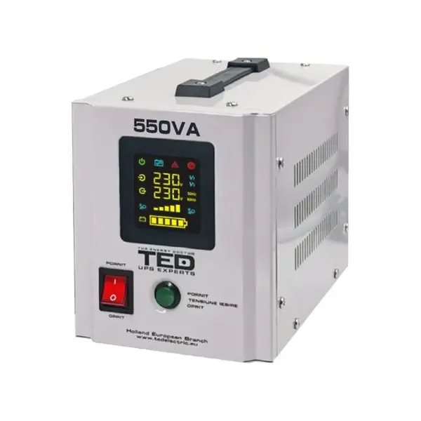 UPS 550VA/300W cu runtime extins și acumulator extern 12V AGM, TED Electric TED000354