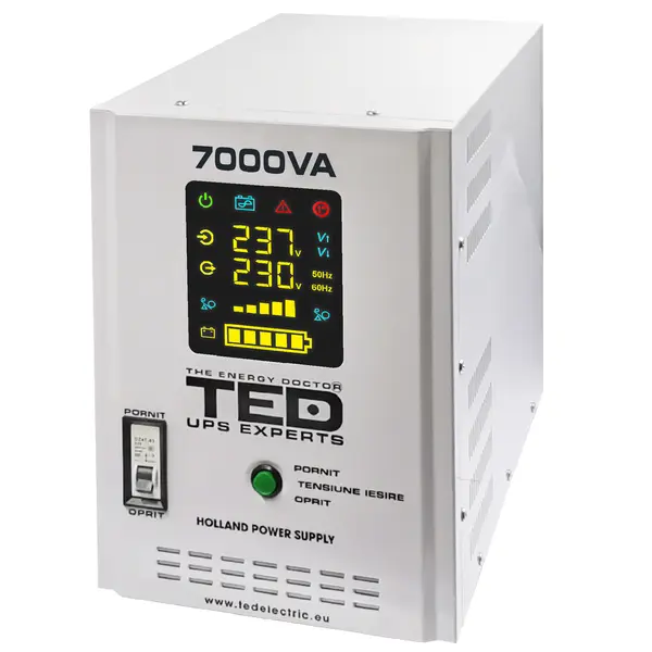 UPS 7000VA/5000W cu undă sinusoidală pură și acumulatori externi, TED UPS Expert TED001696
