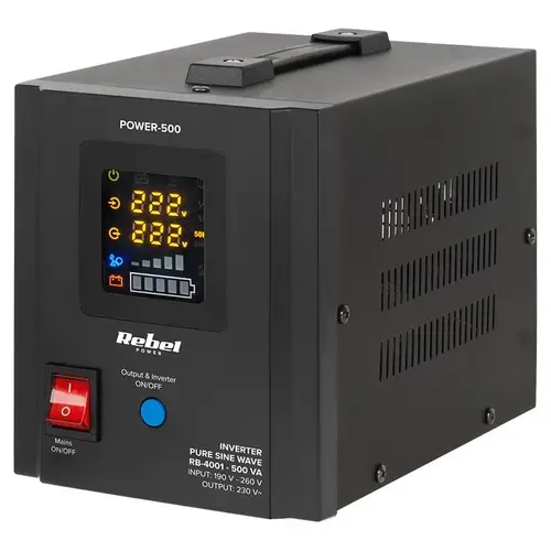 UPS pentru centrala REBEL RB-4001, unda pura sinusoidala, 500VA/300W