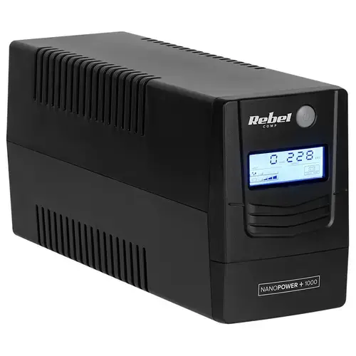 UPS Rebel Offline Nanopower Plus 1000, Afisaj LCD (1000VA/600W) (Negru)