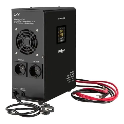 UPS sinus pur 1000VA/700W pentru centrale termice, baterie externă 12V DC - Rebel RB-4013