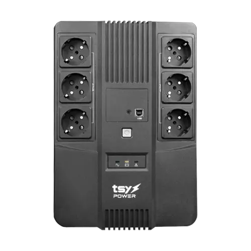 UPS TSY Power 600VA/360W, Line Interactive, Afișaj LED, 6 x Schuko, TSY-D-0K6-LED