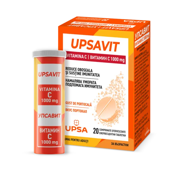 Upsavit Vitamina C, 1000mg, Upsa | 20 comprimate efervescente