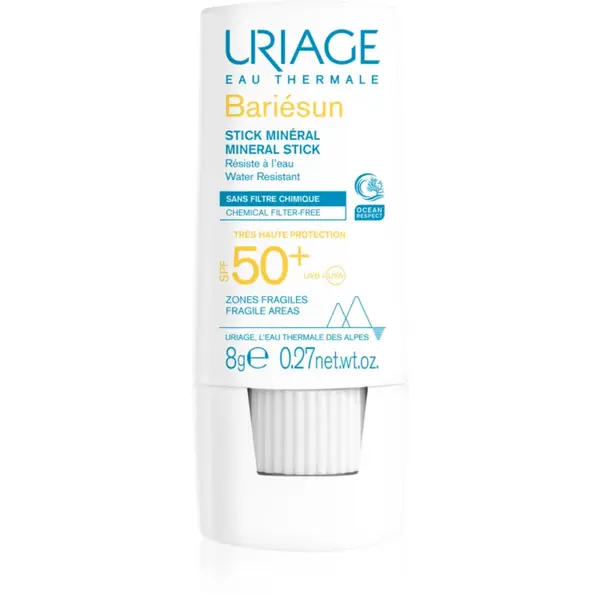 Uriage Bariésun Mineral Stick SPF 50+ baton de protecție minerală pe zonele sensibile SPF 50+ 8 g