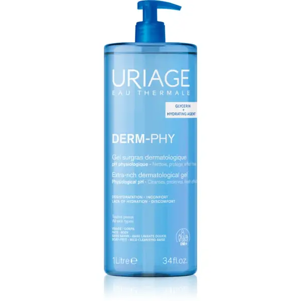 Uriage DERM-PHY Extra Rich Dermatological Gel gel de curățare blând 1000 ml