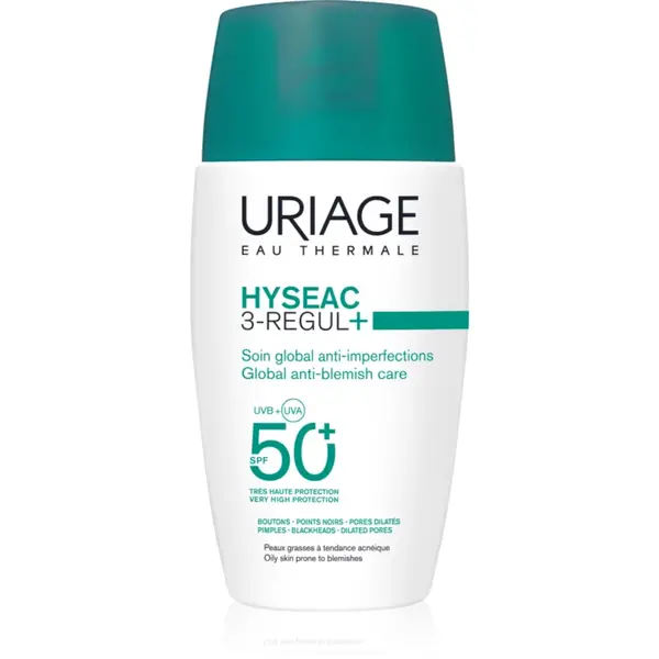 Uriage Hyseac 3-Regul+ Global Anti-Blemish Care SPF50+ cremă de zi pentru ten gras SPF 50+ 50 ml