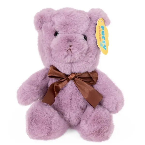 Ursulet de plus cu funda, Puffy Friends, Mov, 20 cm