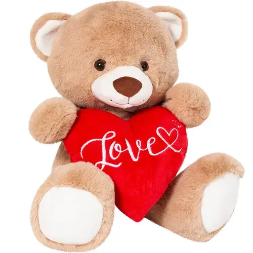Ursulet de plus Valentine (Crem/Rosu)
