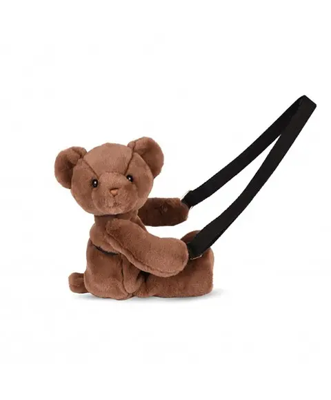 Ursulet din plus - geanta crossbody adorabila, 30 cm, Maro Inchis