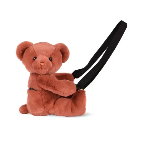 Ursulet din plus - geanta crossbody adorabila, 30 cm, Teracota