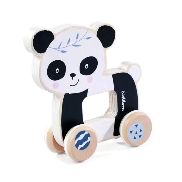 Ursulet panda cu roti din lemn Eichhorn Panda