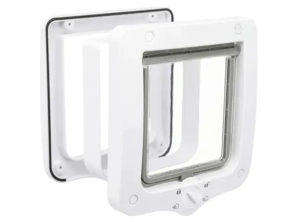 Usa batanta pentru pisici Trixie 4-Way Alba cu Tunel 20 x 22 cm