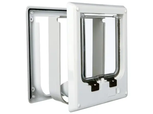 Usa batanta pentru pisici Trixie 4-Way Alba cu Tunel 21,1 x 24,4 cm