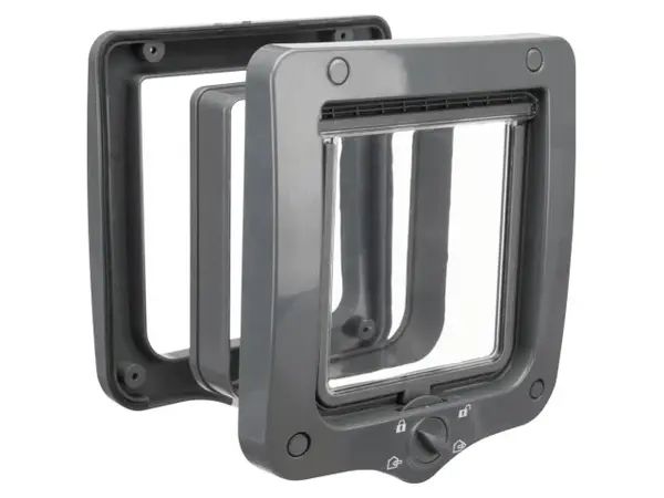 Usa batanta pentru pisici Trixie 4-Way Gri cu Tunel 20 x 22 cm