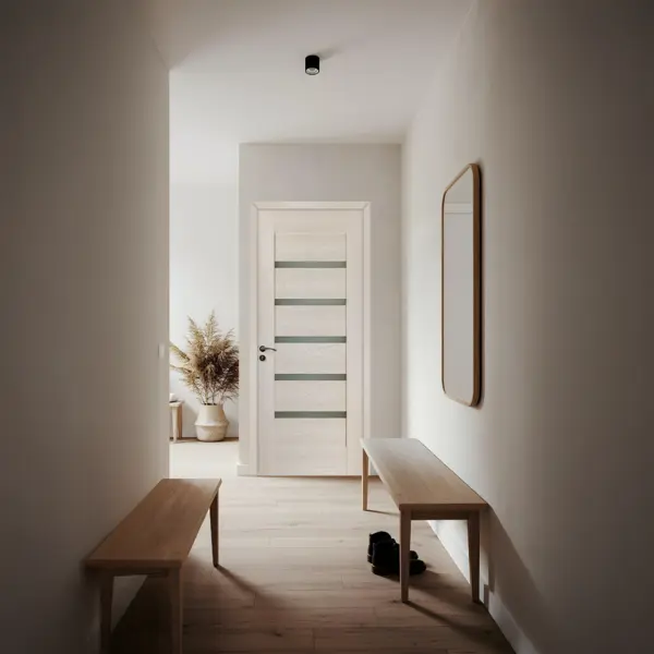 Usa de interior din lemn Combi cu geam KMC 032 2000/600 Alb perlat