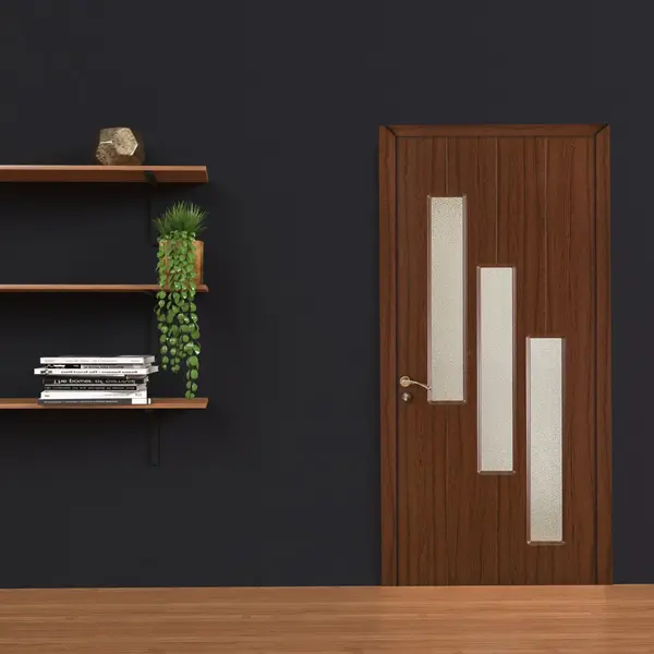 Usa de interior din lemn cu geam OP-105 2000/600 Teak
