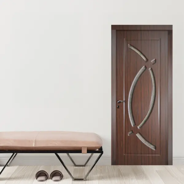 Usa de interior din lemn Modern cu geam OP-104 2000/700 Teak