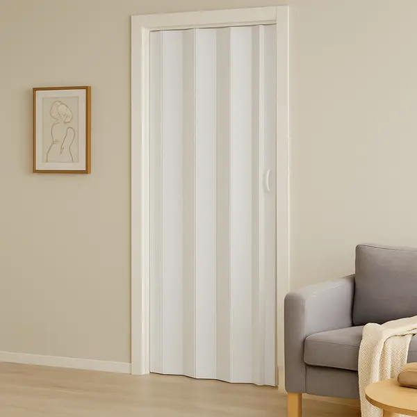 Usa plianta interior din PVC alb marmorat 820/2030 mm