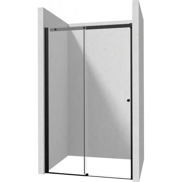 Usa sticla dus culisanta 150x200 cm profil negru Deante Kerria Plus