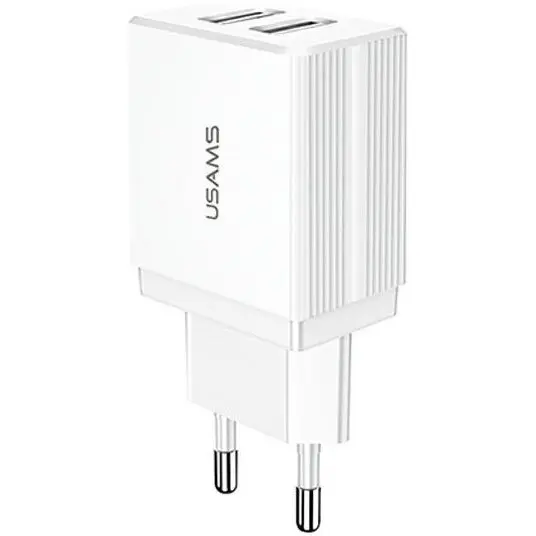 Usams Incarcator Usams 2xUSB T24 2,1A White Only Head, alb