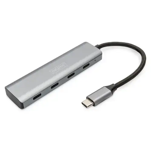 USB Hub Digitus DA-70246, 4x USB C (Gri)