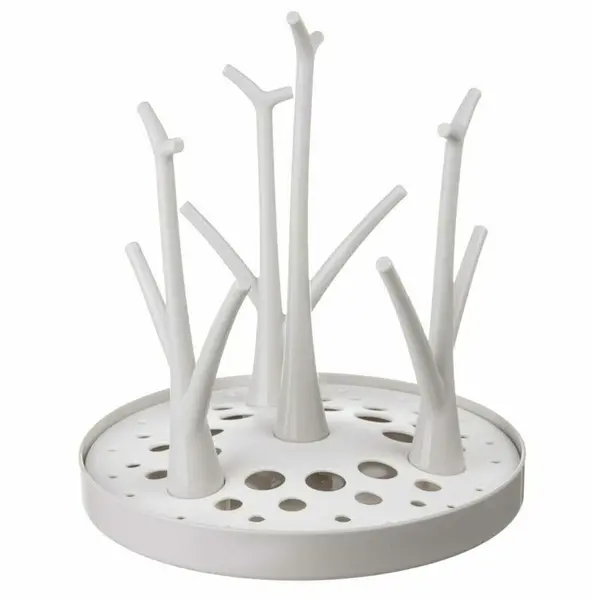 Uscator, Bocioland, Pentru biberoane, Cu design flexibil, Fara BPA, Pentru 8 recipiente, 22x26 cm, White