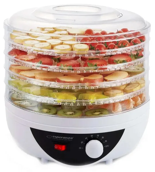 Uscător de fructe Esperanza - EKD002, 250W, 5 zone, alb