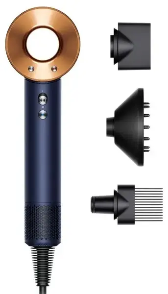Uscator de par Dyson Supersonic HD07 Curly+Coily, 1600 W, 4 Niveluri temperatura (Albastru/Cupru)