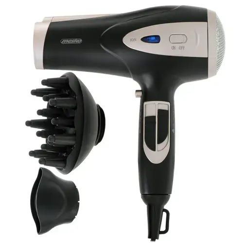 Uscator de par Mesko MS 2287, 2200W, 2 viteze, 3 setari de temperatura, Concentrator si Difuzor de caldura, Functie ionica (Negru/Bej)