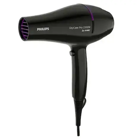 Uscator de par Philips BHD274/00, 2200W, tehnologie Thermo Protect, 3 setari de viteza (Negru)