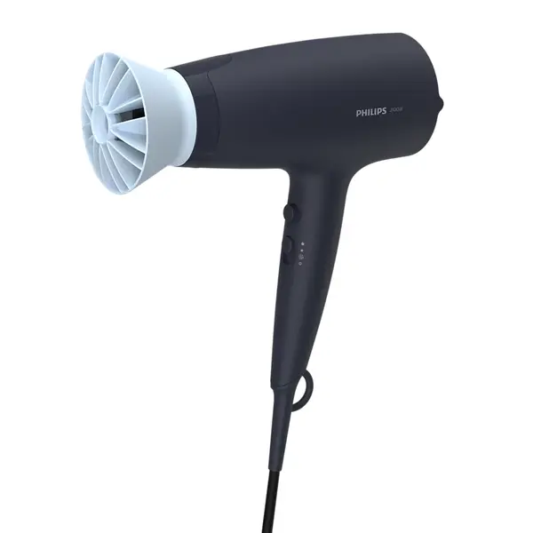 Uscator de par Philips BHD360/20, 2100 W, accesoriu Thermo Protect, 6 setari de viteza/temperatura, cap de coafare 14 mm, Albastru inchis