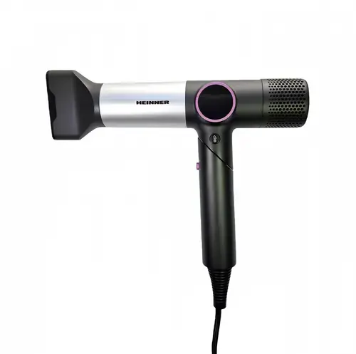 Uscator de par profesional HEINNER HHD-Y16DBLDC-SBP, 1600 W, 2 trepte putere, 3 setari temperatura, Maner pliabil, Afisaj digital (Negru/Gri)