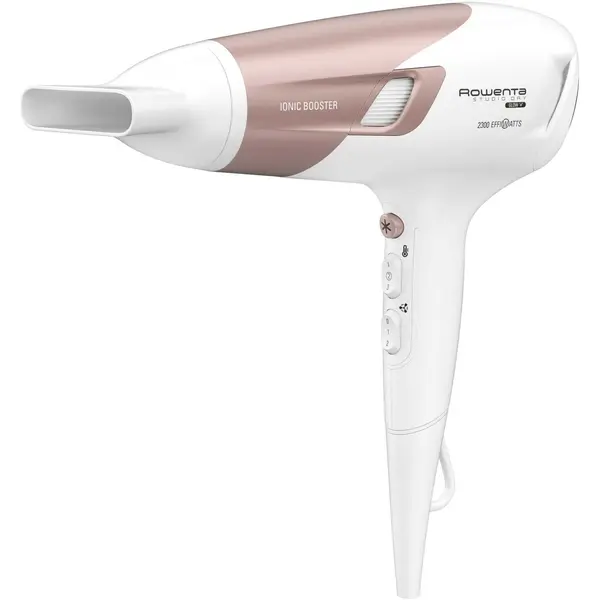 Uscator de par Rowenta Studio Dry Glow CV5830F0, 2300 W, functie jet aer rece, tehnologie Thermo Control, 2 trepte viteza, 3 trepte temperatura, alb