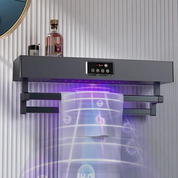 Uscator de prosoape baie sau bucatarie cu sterilizare UV, pe perete, 60 cm, 450W, ElectricSun Standard gri
