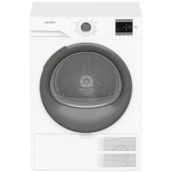 Uscator de rufe Arctic A2T17239W, 7 kg, 15 programe, Pompa de caldura, Child lock, Panou de control cu LED, Clasa D