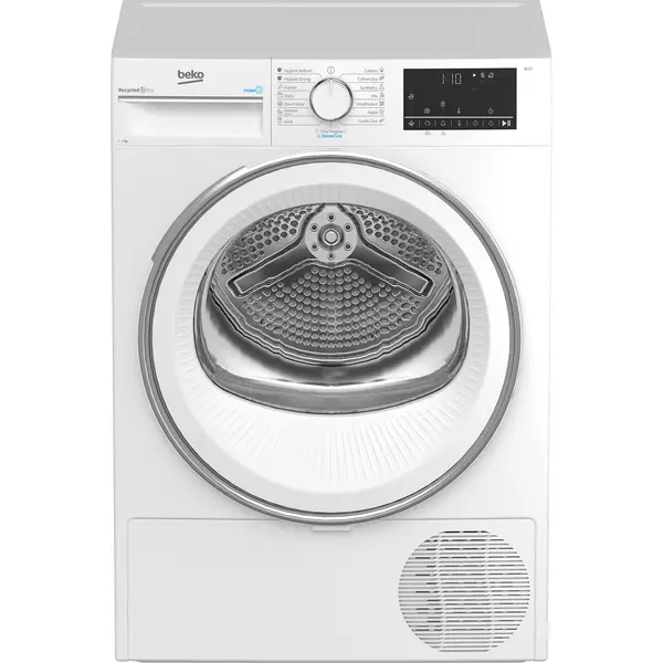 Uscator de rufe Beko B3T41242, Pompa de caldura, 7 kg, 15 programe, Clasa C