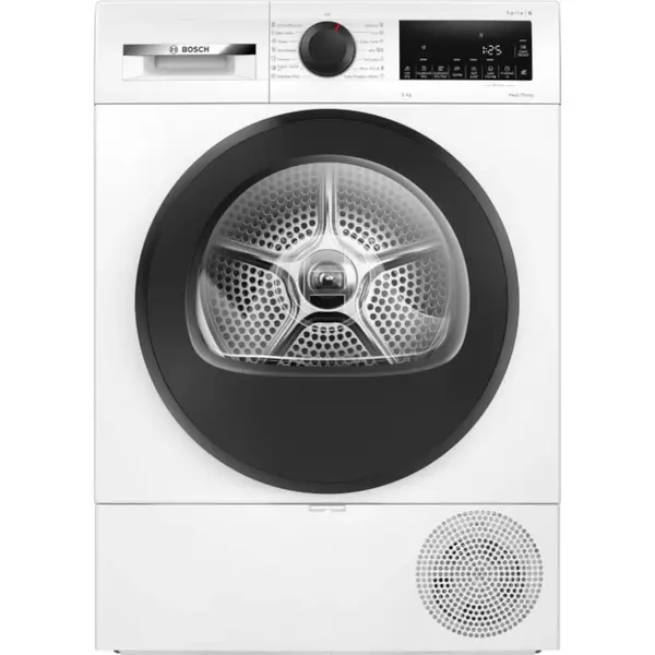 Uscator de rufe Bosch Seria 6 WQG243DNBY, Pompa de caldura, 9 kg, Clasa C, AutoDry, Afisaj LED, AntiVibration Design, Alb