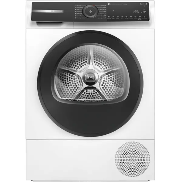 Uscator de rufe Bosch Seria 6 WQH245B6BY, 9 kg, 15 programe, Pompa de caldura, Smart Dry, Home Connect, Touch control, AutoDry Technology, Clasa C, Alb
