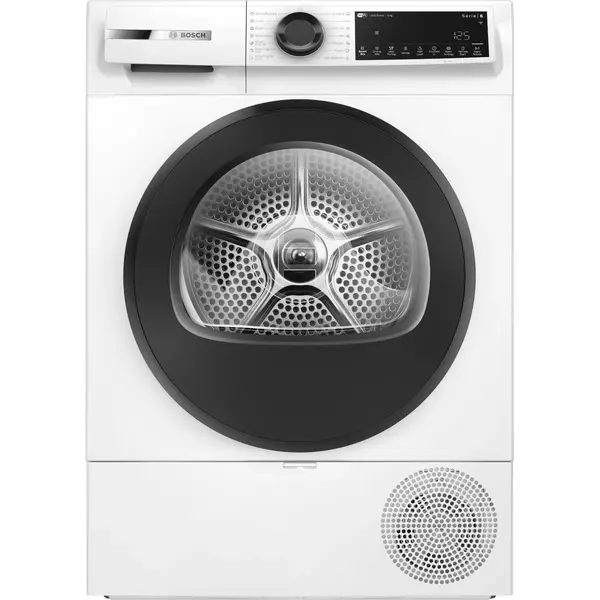 Uscator de rufe cu condensare si pompa de caldura Bosch WQJ24201BY, 9 kg, Clasa D, Home Connect, Siguranta copii, Filtru EasyClean, Alb
